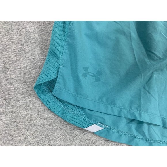 Under Armour Fitted Heat Gear Lined Running Shorts (Women's XXL) Blue - Picture 2 of 8